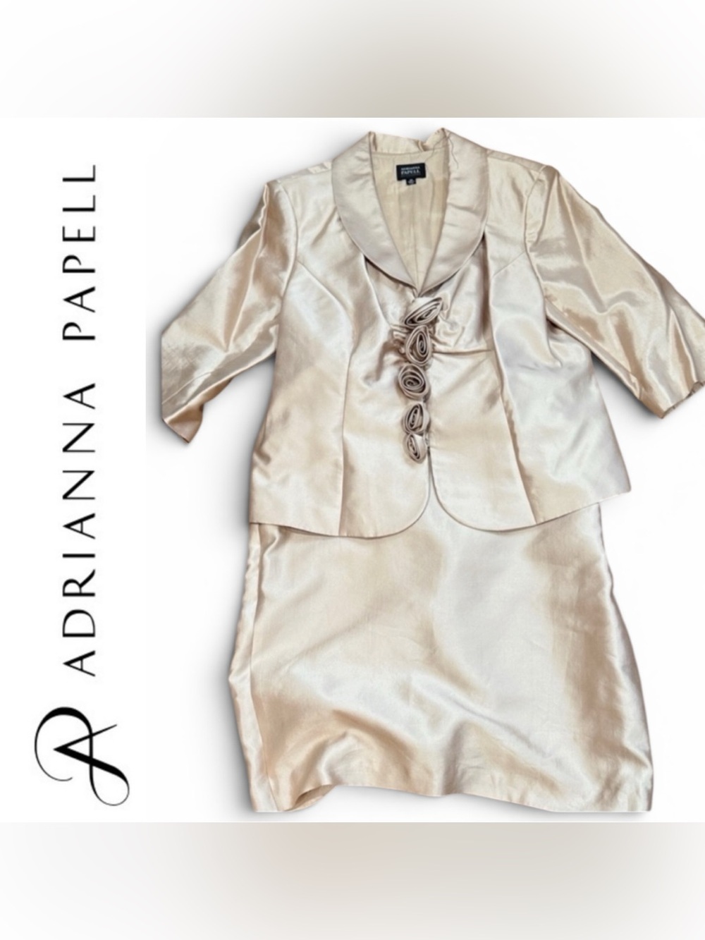 Adrianna Papell 2 Piece Formal Wear Dress Mother of Bride Wedding Guest 18W